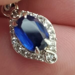 SAPPHIRE Royal Blue GENUINE 1,5-2CT SRI -Lanka In а Neсklace Of Silver 925
